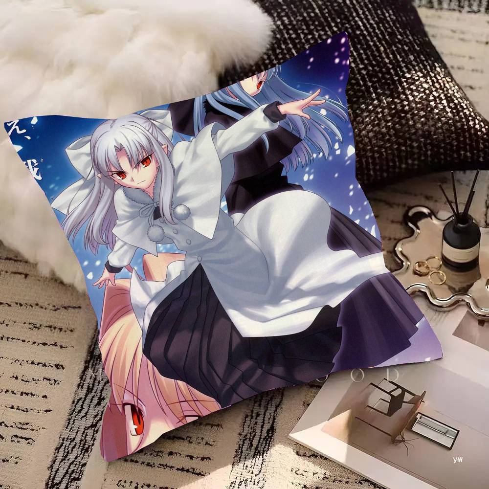 Anime Game M-Melty Blood Pillow Case Fashion Square Pillowcase Bedroom Sofa Room Ins Decoration Leisure