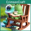 Chair Frog Rocking Figurine Animal Model Toys Statuary Christmas Ornament Gift