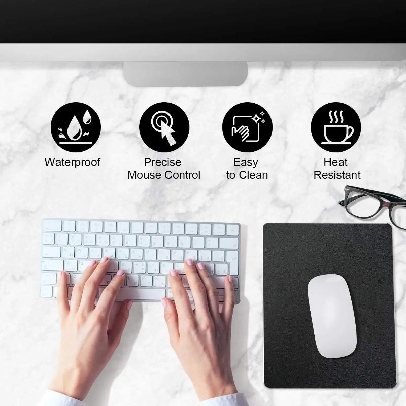 Metal Aluminum Mouse pad Mat Hard Smooth Magic Thin Mousead Double Side Waterproof Fast and Accurate Control for Office Home