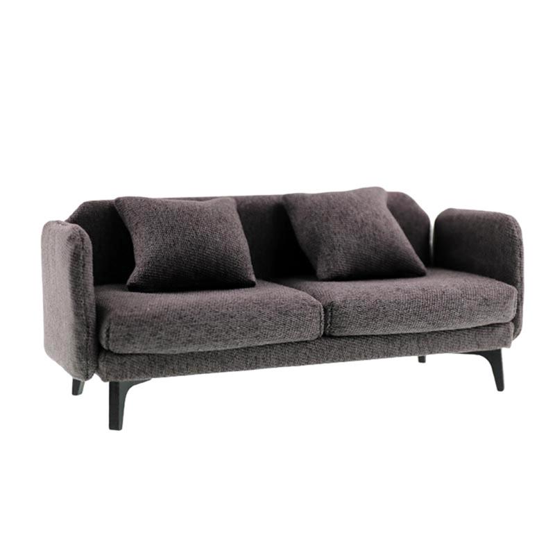 1/12 Miniature Sofa Model Figurine Doll House Furniture Soft Fabric Love Seat Easy to Clean Scene Setting Accessories