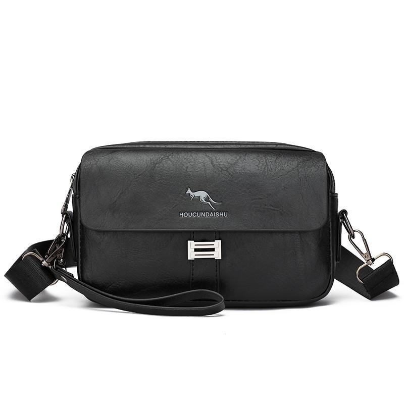 Men s Breathable Durable Shoulder Bag Retro Large Capacity Crossbody Backpack чёрный