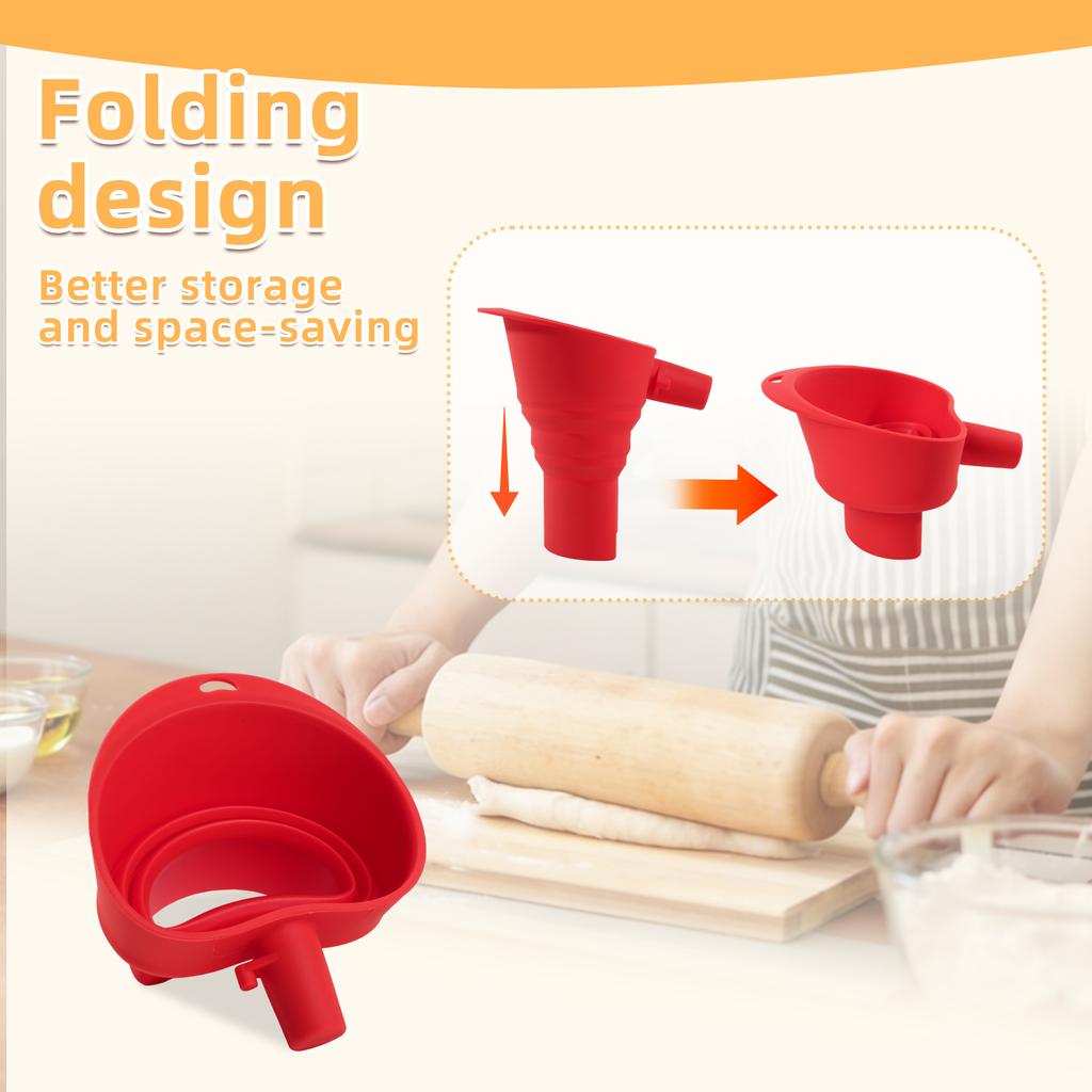 1/3pcs mix Silicone Flour Funnel for Kitchen Baking Aid Standing Mixer Foldable Flour Funnel Attachment Dishwasher Safe