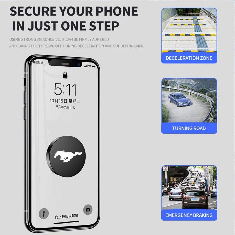 Car Sticker Magnetic Car Phone Holder Car Mount Dashboard Magnetic Wall Holder For Mustang Ford Shelby Edge Ecosport Kuga mach e