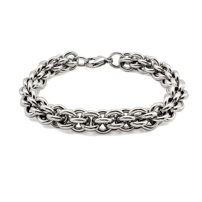 Rings Cross Connected Corn Stainless Steel Chain Necklace for Men Women 50cm Long Can be Customized Length