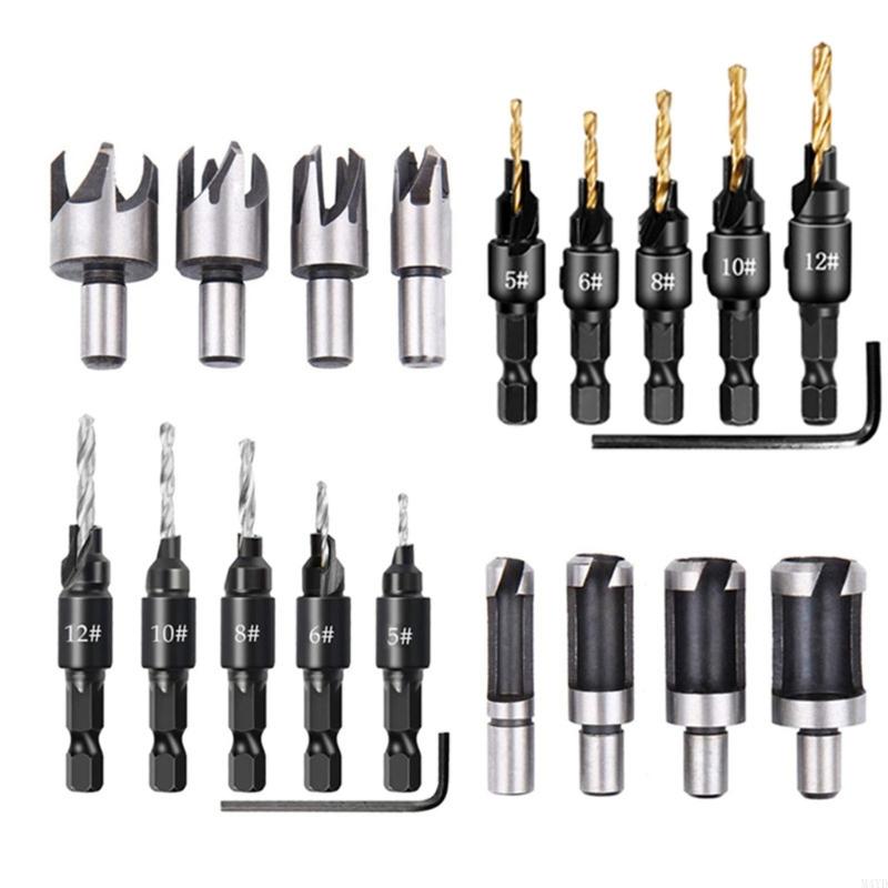 Professional Countersink Drill Bit Set Professional Adjustable Wooden Drill Bit Set for Wood Countersink Drill Bit M4YD