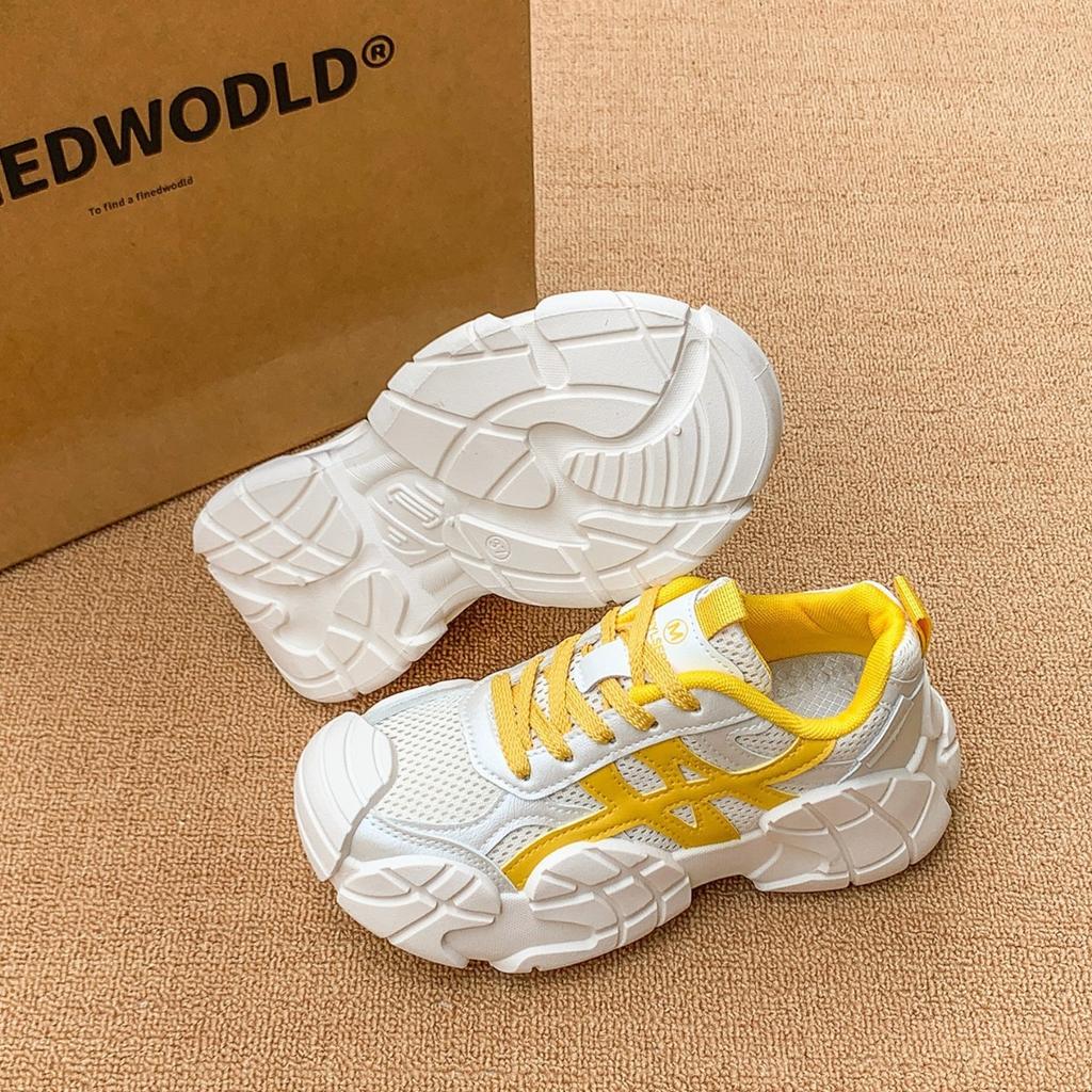 [Uncle Shoes] Dad Shoes Women's Mesh Shock Absorption Grey Sneakers Academy Wind 2025 Running Contrast Color Lightweight European