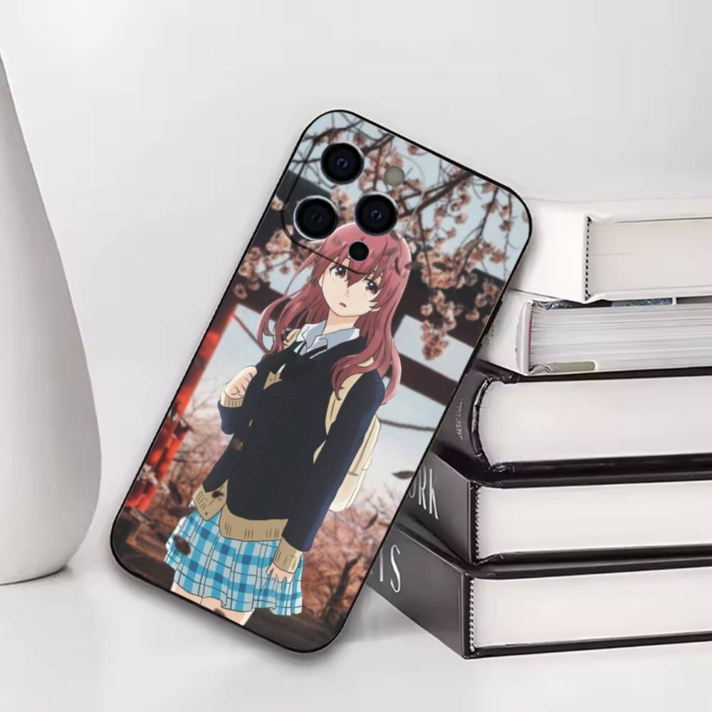 

A Silent Voice Shouko Nishimiya Phone Case For iPhone17,16,15,14,13,12,11 Plus,Pro Soft Silicone Black Cover iPhone17PRO