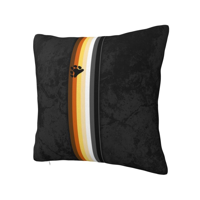Distressed Gay Bear Pride Flag Stripe Throw Pillow Case Home Decor Cushions Cover For Sofa Car Seat Square Polyester Pillowslip