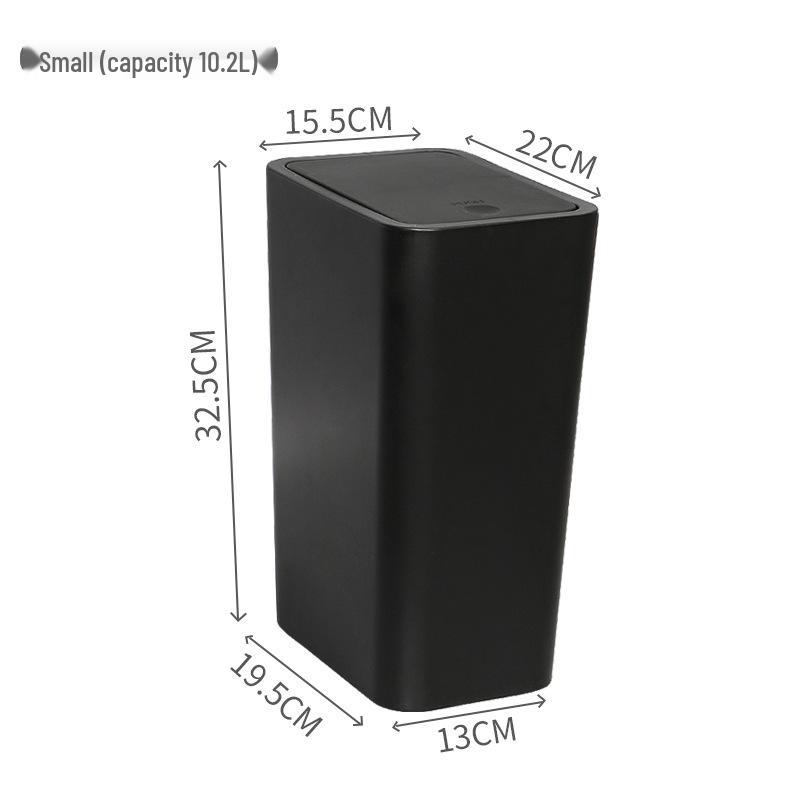 Press-Type Large Capacity Trash Can with Lid for Living Room, Kitchen, Bathroom, or Toilet - Hands-Free Operation