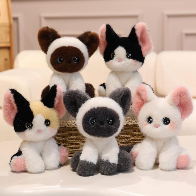 Kawaii Kočičí Plyšáci Roztomilá Kreslená Siamská Kočka Měkká Panenka Krásný Kočičí Polštář na Objímání Dárek k Narozeninám