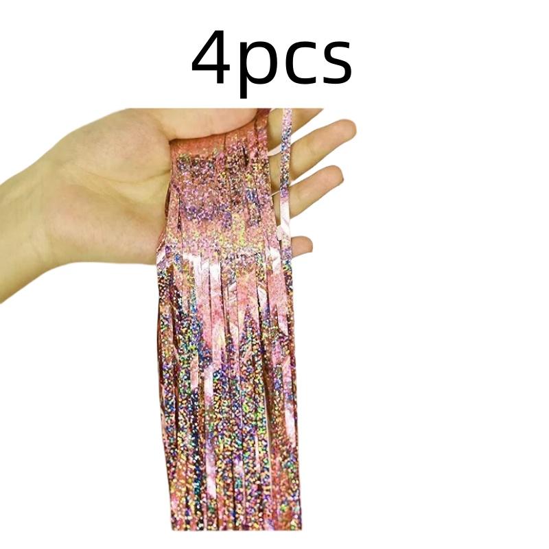 2Pack 2X1M Glitter Party Backdrop Metallic Foil Tinsel Fringe Curtain Birthday Wedding Bachelorette Decoration Adult Anniversary