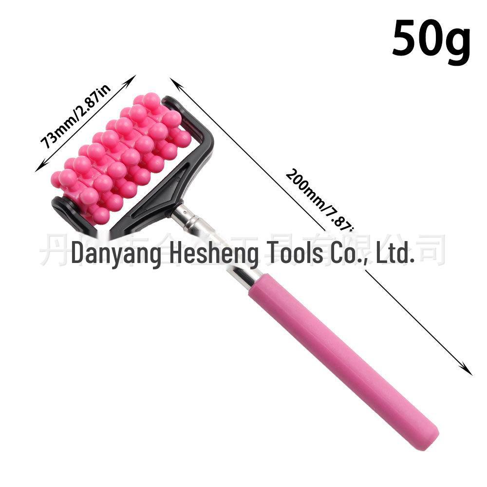 

«Выдвижной роликовый массажер для голеней из нержавеющей стали и пластика» 50g retractable massager розовый