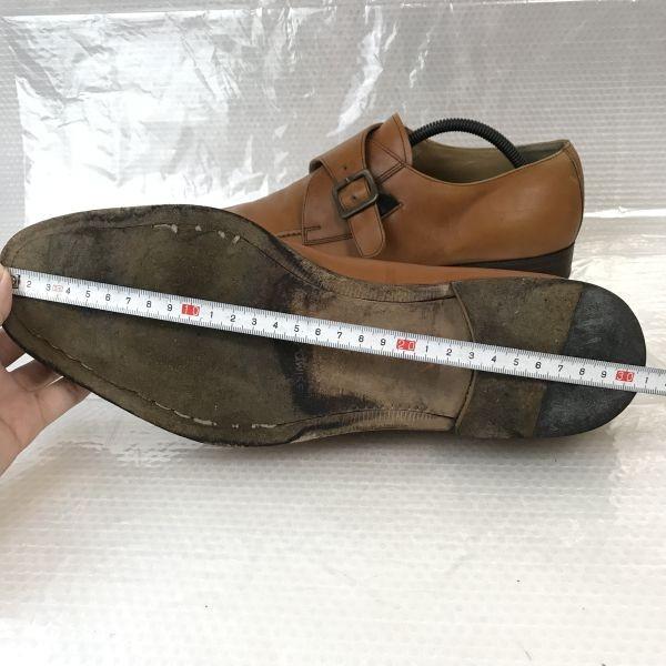 Hergestellt in Italien Massimo Germani Leder McKay-Methode Monk Strap U-Tip Moc Braun Größe 46 27.5-28.0 Business-Kleiderschuhe(GEBRAUCHT)