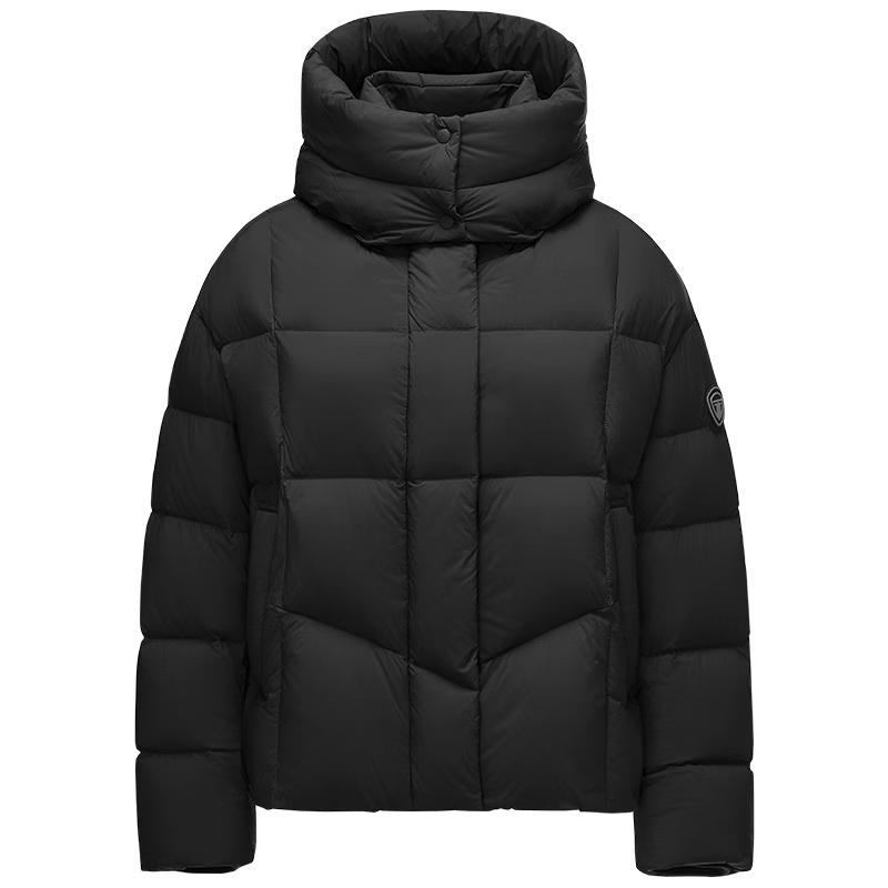 Tanboer Damen Daunen-Kurzmantel mit abnehmbarer Kapuze