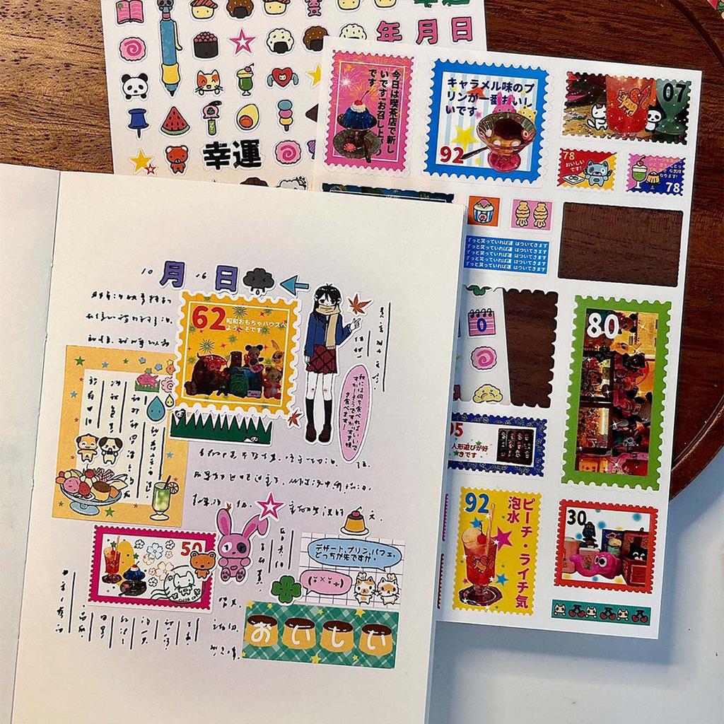 Retro Stamp Sticker Water Bottle Sticker Decorative Sticker Rewards Decal Poster Sticker for Scrapbooking Laptop