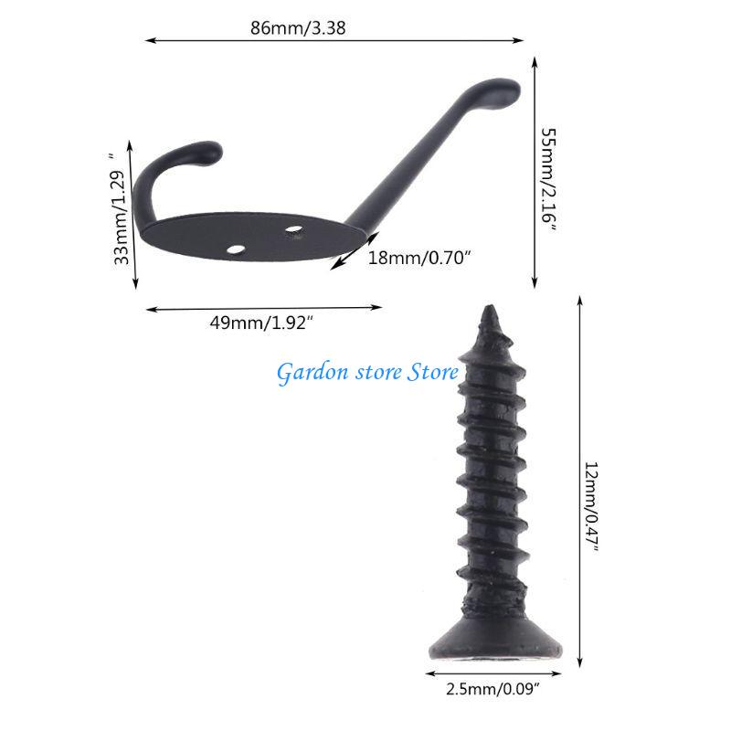 B0KB 9 Pcs European Coat Hanger Vintage Wall Hooks with Screws Wall Mounted Hanger Modern Bedroom Single Hooks