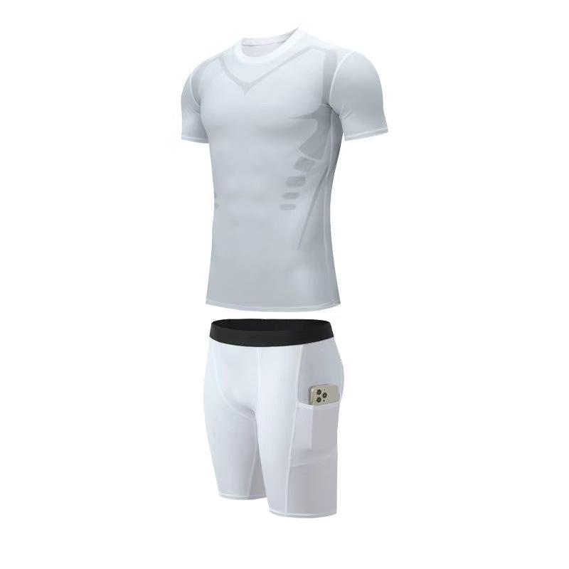 Men's Summer Fitness Set: Breathable Elastic T-shirt & High-Elastic Sports Shorts