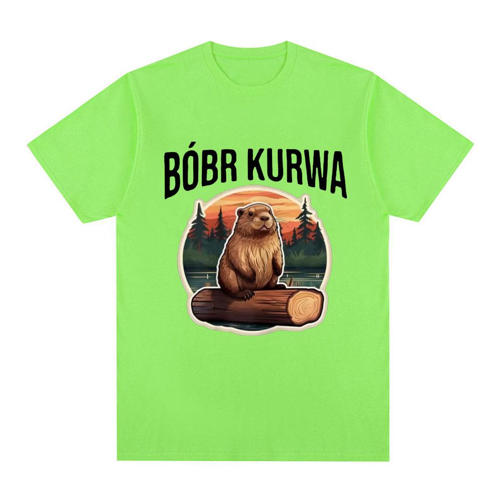 Bober Kurwa Bobr T-shirt Funny Meme Graphic Men's Women Fashion Hip Hop Short Sleeve Loose T-shirts 100% Cotton Comfort T Shirt