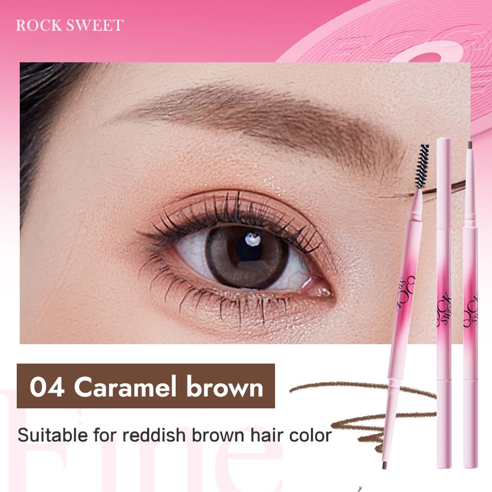 Rock Sweet 2-in-1 Eyebrow Pencil & Gel Double-headed 0.05mm Ultra-fine Waterproof Last All-day Eyebrow Pen with Precise Brush