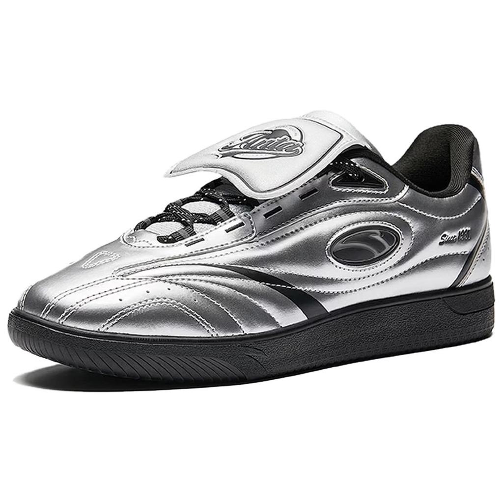 Anta Life Series Casual Comfortable Jump Cover Plus Shock Absorbing Wear Resistant Low Top Skate Shoes Men sneaker Silver Black 912638010-3