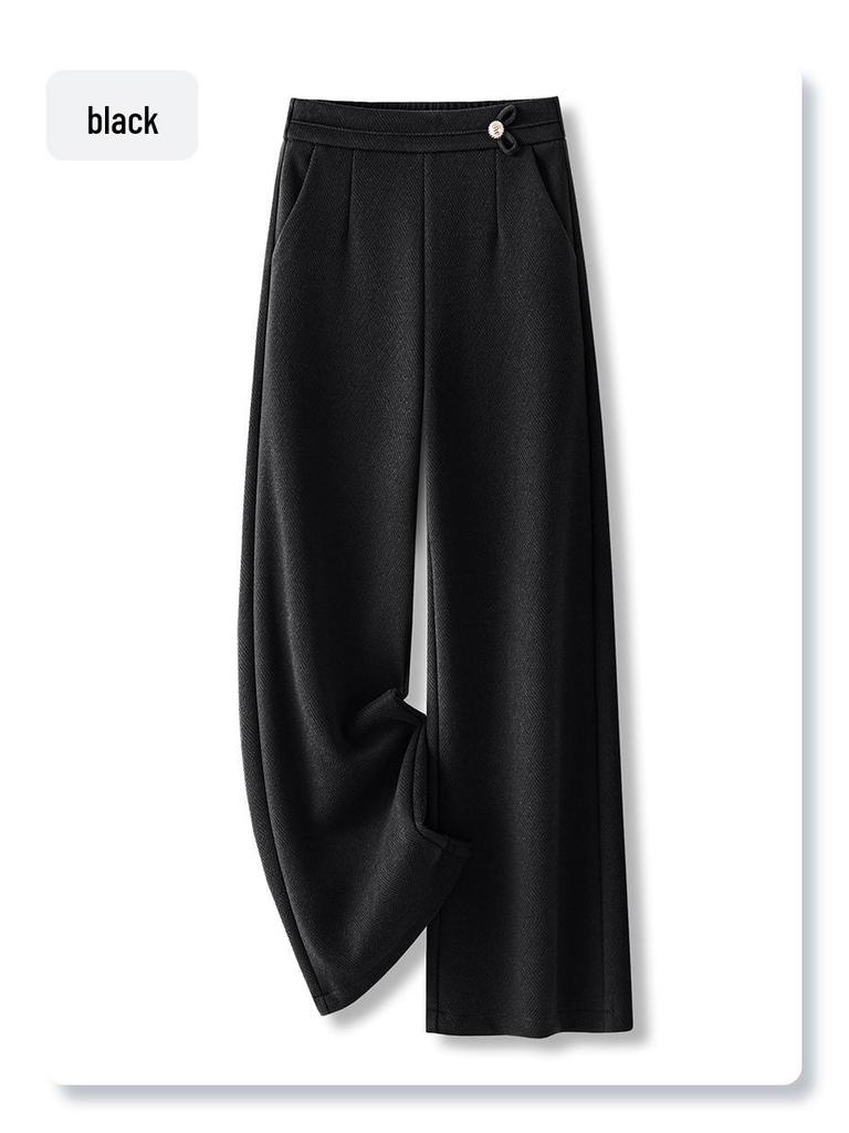 Ankola Women's 2024 Red Wool Pants: Autumn/Winter Collection, Thickened Narrow or Wide Leg Styles