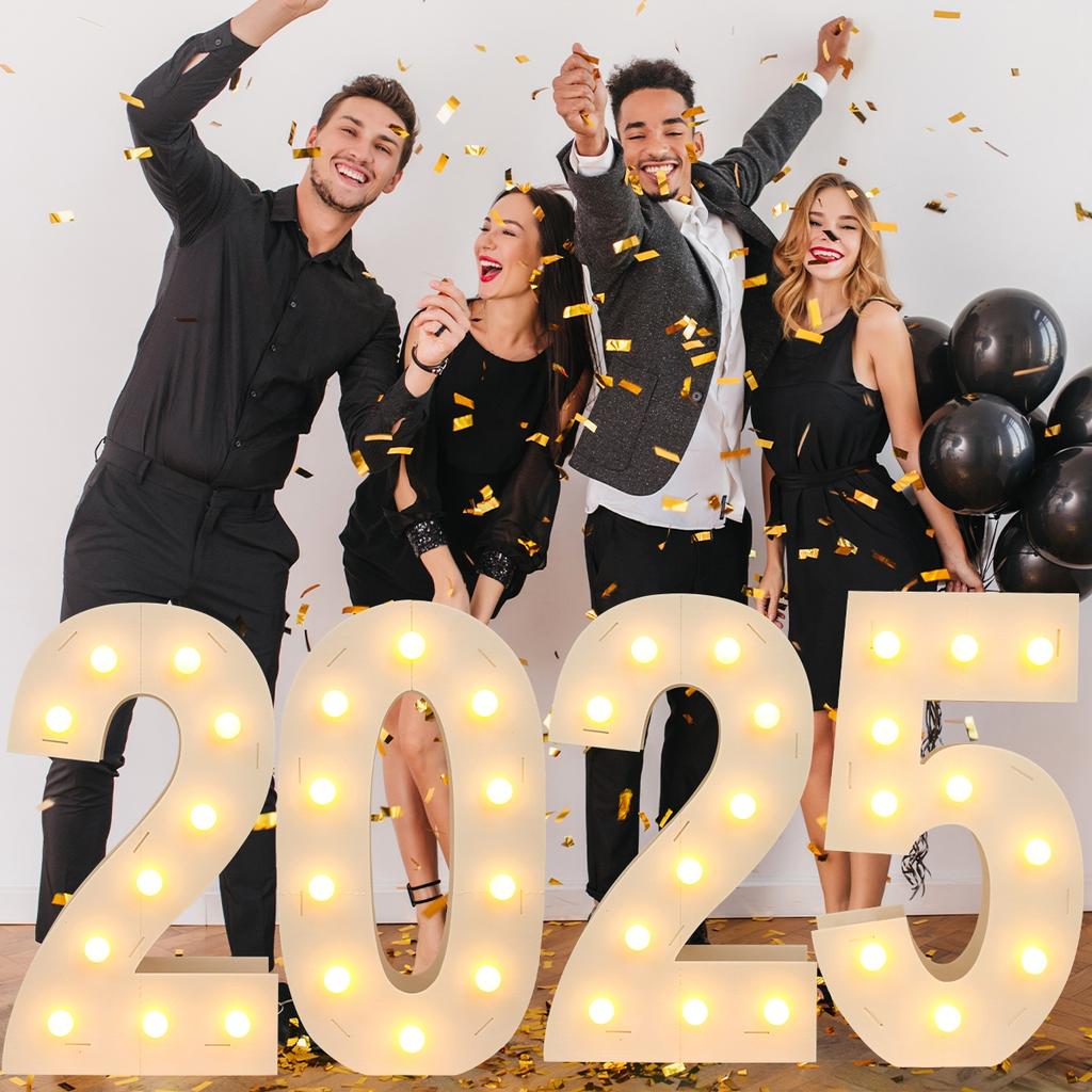 91,5CM Riesige LED-Zahlen-Lichtrahmen 1. Geburtstag Party Dekoration Kinder Hochzeit 30. 50. 60. Geburtstag Partyzubehör Babyparty