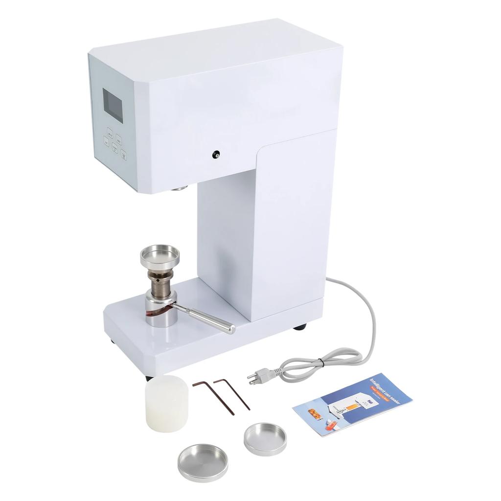 Commercial Can Sealing Machine 370W Electric Aluminum Can Sealer Semi-Automatic PET Bottle Cap Sealer Desktop Sealer, White