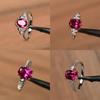 Factory Red Blue Zircon Copper Diamond Ring Popular Engagement Jewelry