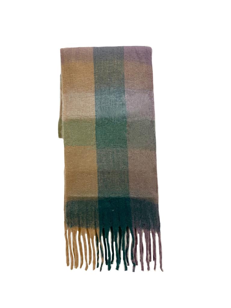New AC plaid mohair scarf soft waxy warm scarf autumn and winter imitation cashmere shawl women