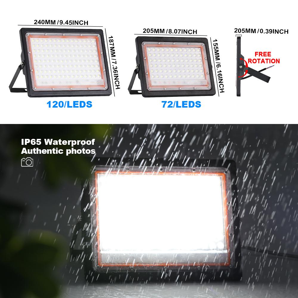 Led Floodlight Outdoor IP66 Waterproof 72 120LEDS LED Flood Light Spotlight LED Reflector Stage Lamp Floodlight Street Lamp