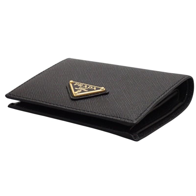 Prada 1MV204_QHH_F0002 Bifold Wallet Black Safiano Women