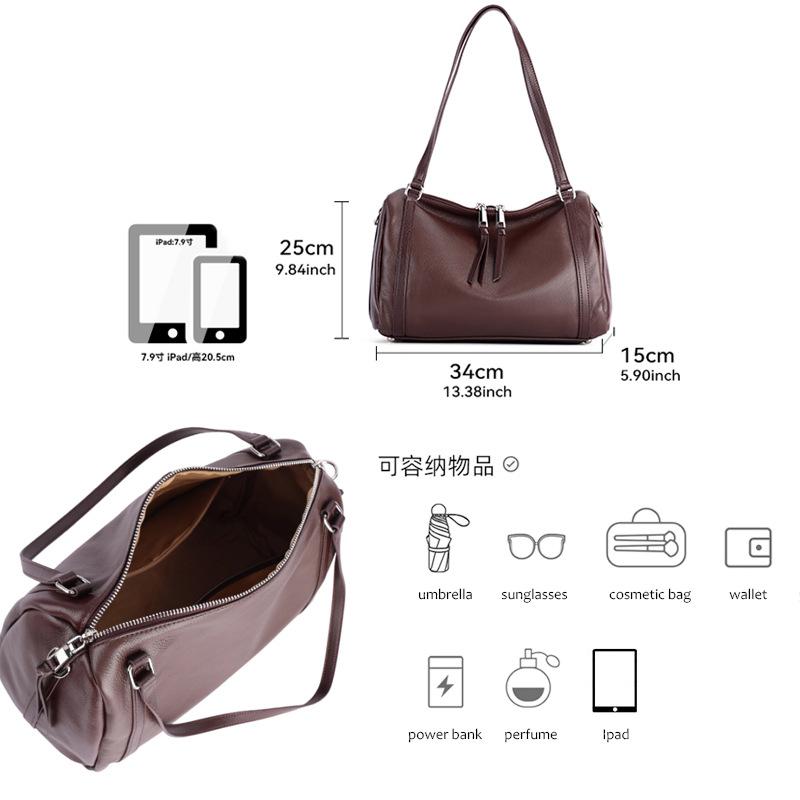 Top Layer Cowhide Large Capacity Underarm Bag for Women 2025 New Lazy Style Genuine Leather Tote Bag Fashion Simple Shoulder Bag
