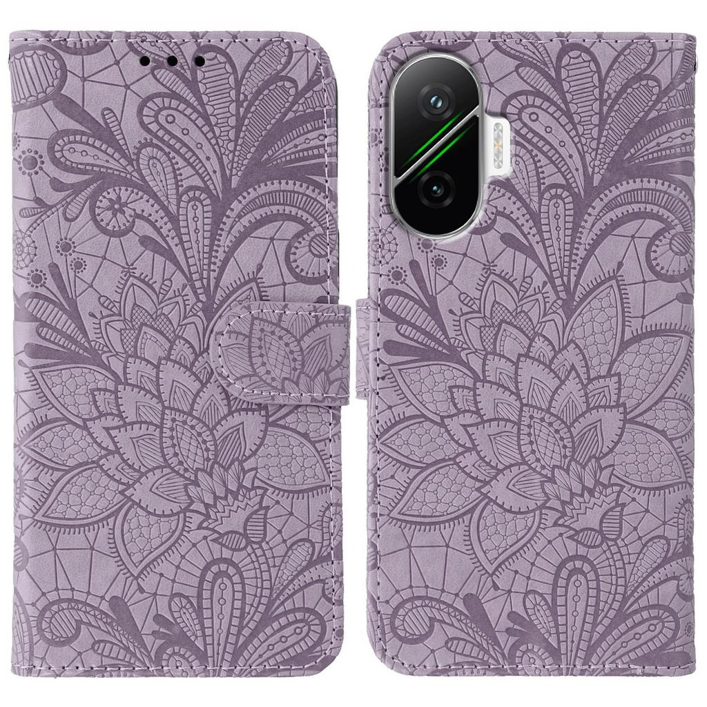 For Xiaomi Poco F7 5G/Redmi Turbo 4 Pro 5G Case Lace Flowers PU Leather Flip Wallet Phone Cover