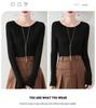 Women's Slim Fit Solid Color One-Shoulder Wool Sweater for Autumn/Winter