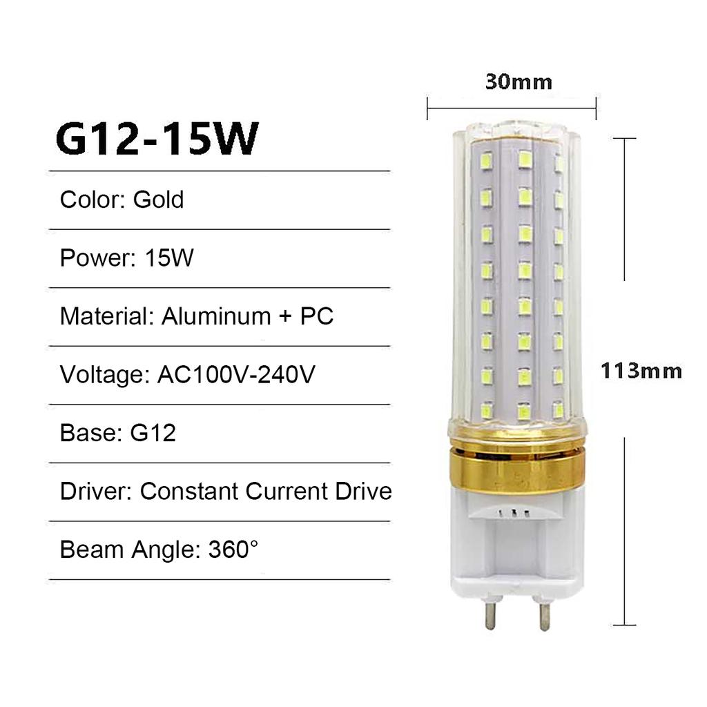 5PCS G12 Led Corn Light Bulbs Bulb 10W 20W Cool Warm White 220V 240V 85-265V Clear Pc Shell 360 Degree Beam Angle 2835 Smd Home