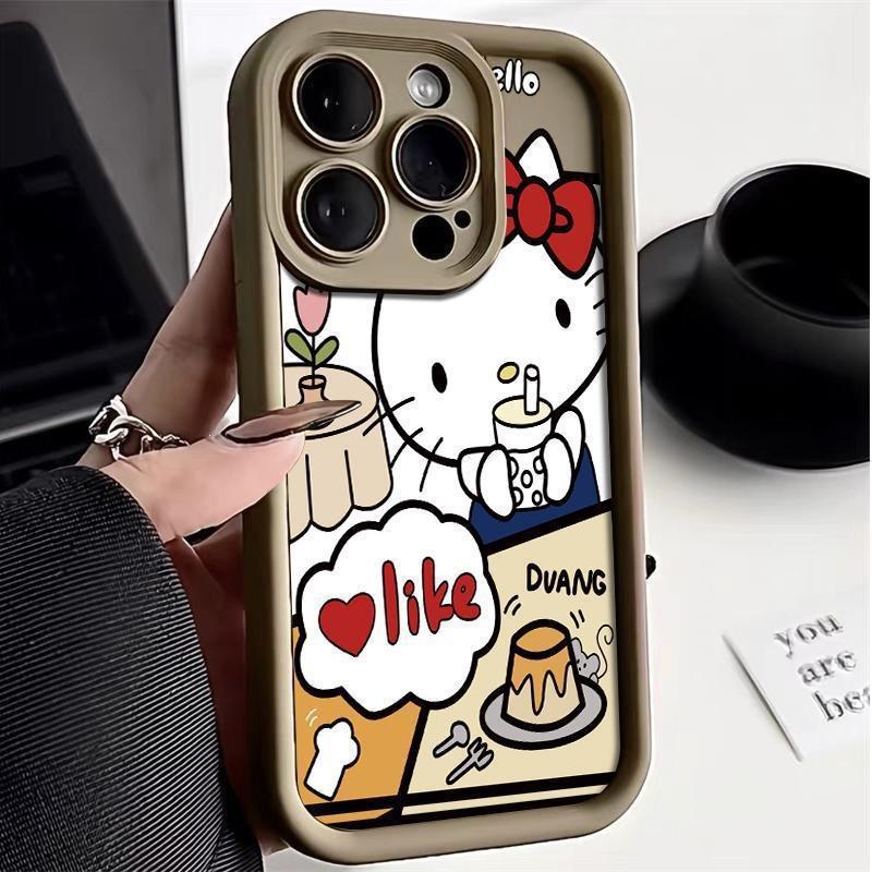 Explosive TEMU/Xiyin/TikTok Sanlio TK cat Hello Kitty for Apple 16 mobile phone case ladder