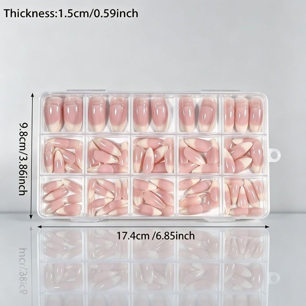 150Pcs/Box Glossy Finish Press On Nails Gradient Design Full Cover Nails False Nails For Women