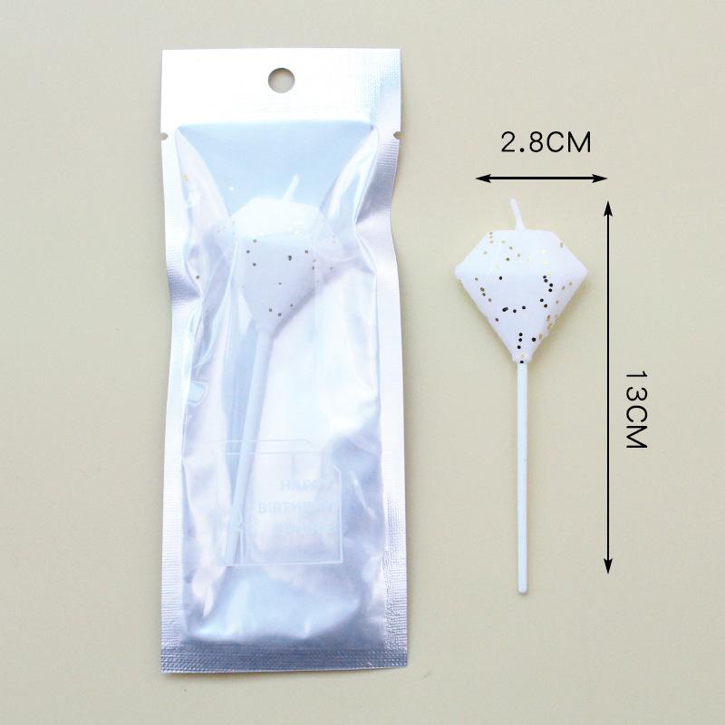 

Single Multi-color Diamond Cloud Birthday Candle Cake Baking Decoration Party Supplies Creative Colorful Candle single white diamond candle