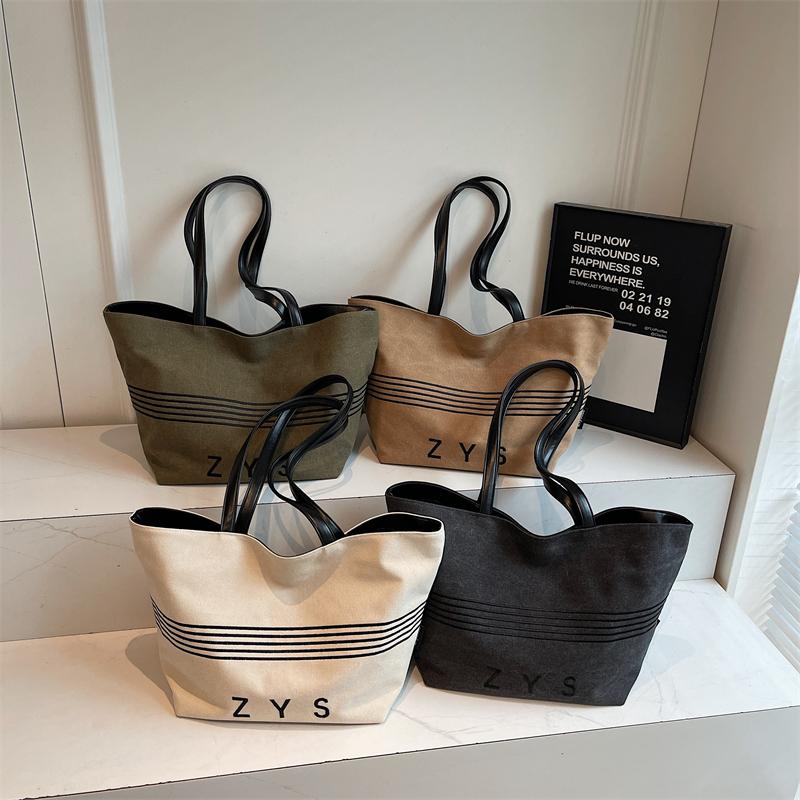Canvas Bag Large Capacity Women's Shoulder Bag Commuter Tote Bag