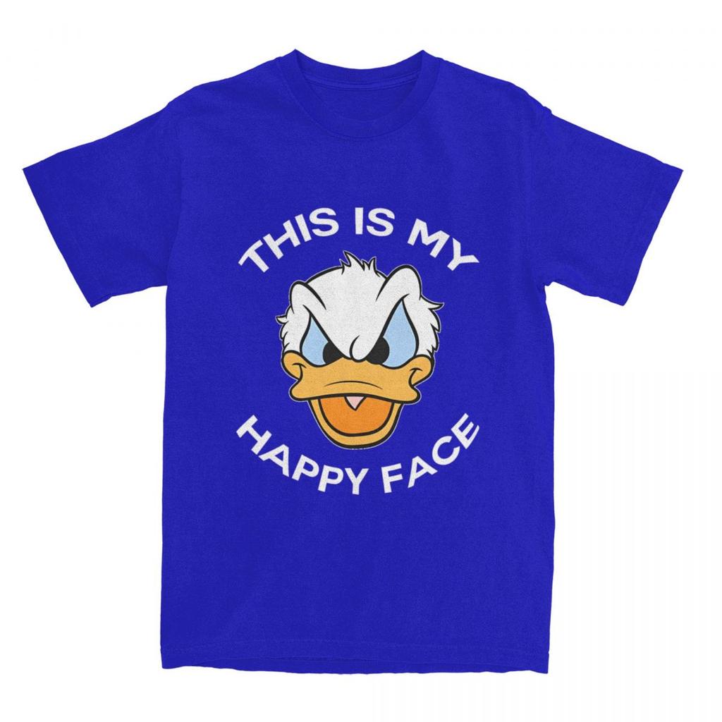 Codzienne Koszulki Donald Duck This Is My Happy Face Męskie Damskie Czysta Bawełna Koszulki Koszulka Pomysł na Prezent Odzież