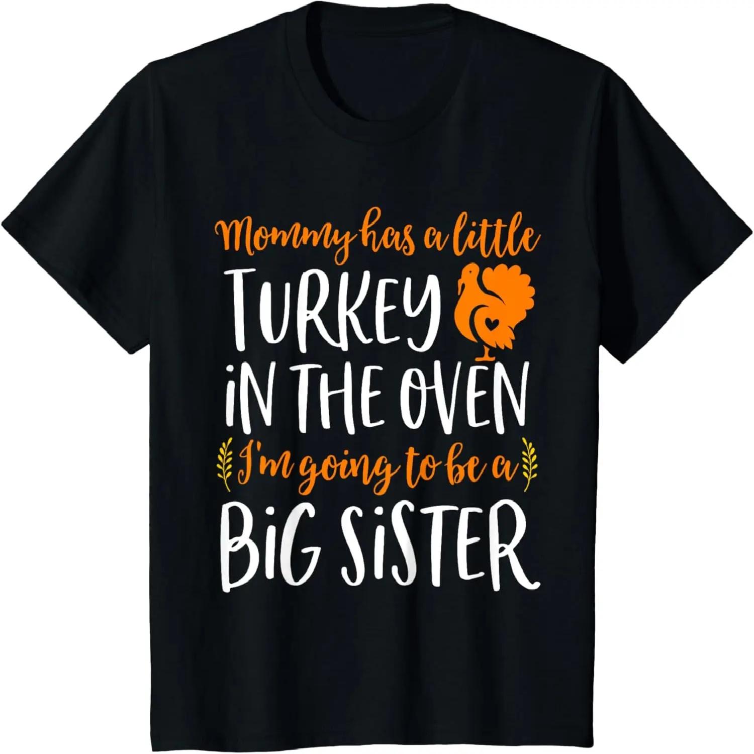 

Kids Big Sister Thanksgiving Pregnancy Announcement Shirt Fall T-Shirt XXXXXL чорний