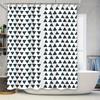 Classic Triangle Pattern Shower Curtain White Waterproof Bath Decoration Home Decor 180x240cm