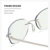 Ultra-Lightweight Frameless Photochromic Presbyopia Glasses Business-Style Small Frame Color-Changing Lenses Women ReaderEyewear