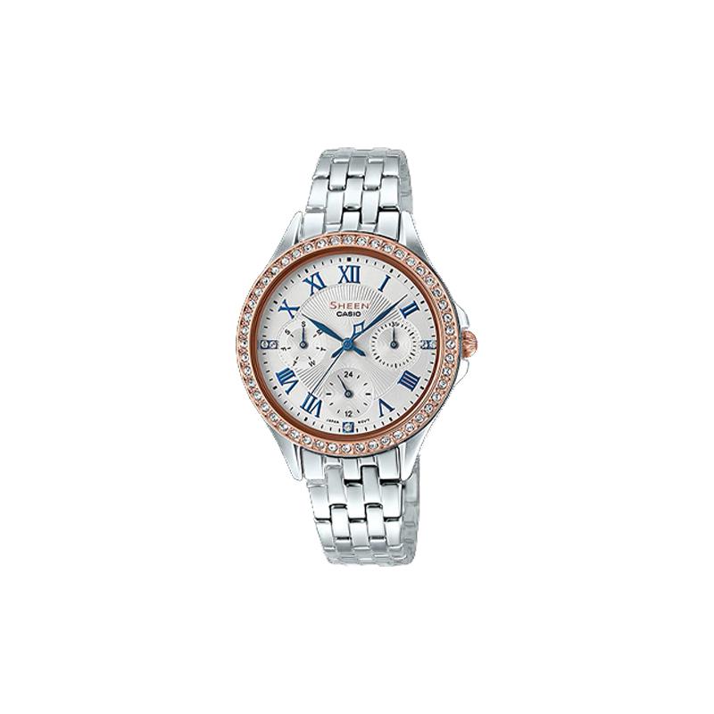 

Casio SHEEN series simple casual fashion quartz movement stainless steel strap Japanese and Korean watch women s watch silver dial SHE-3062SG-7A серебряный