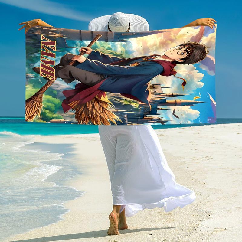 Personalized Harry Potter Owl Beach Towel Microfiber Beach Towel Thin Absorbent for Beach Swimming Yoga Bath Sports. 0910422