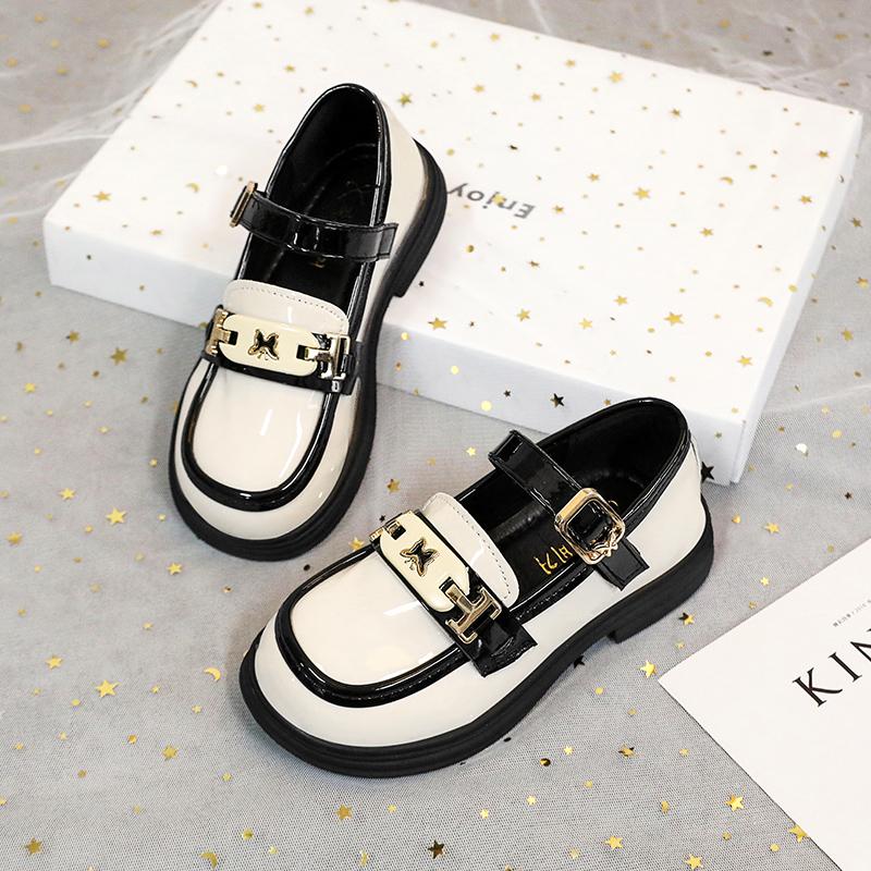 Girls' Black Patent Leather Princess Shoes - Spring/Summer 2025 British Style Performance Footwear