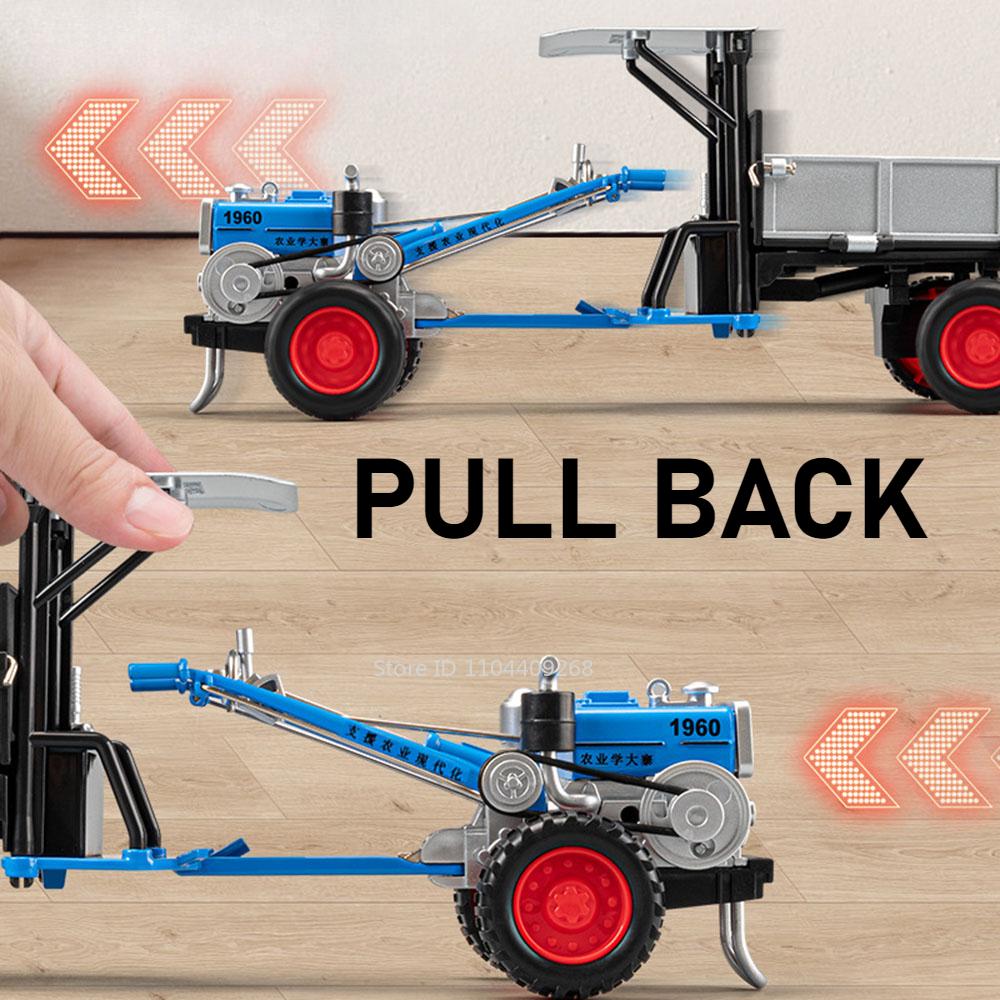 1:32 Scale Retro Walking Tractor Car Model Toy Sound Light Diecast Metal Agricultural Vehicle Models Decorations for Kids