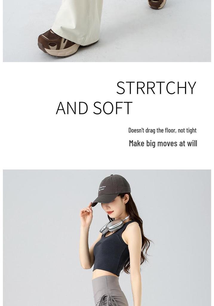 2026 Women's High-Waisted Faux Two-Piece Micro-Flare Yoga Pants - Anti-Exposure, Slimming, Casual Sportswear
