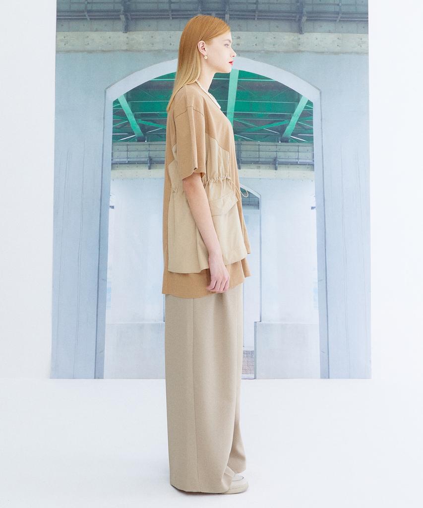 THE STUDIO K Oversized String Half Top_Beige