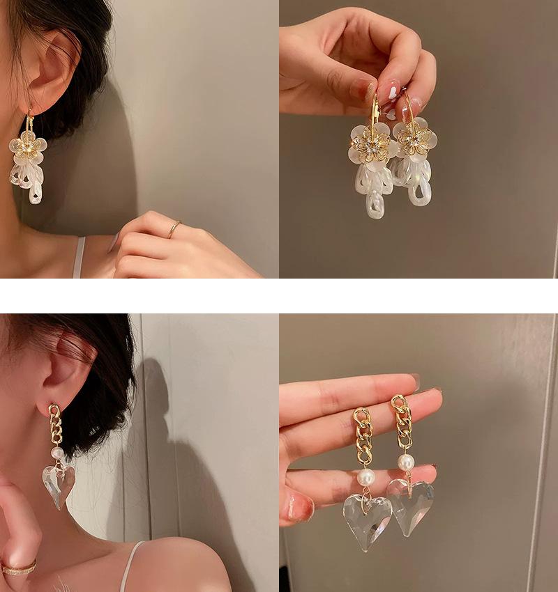 Boucles d'oreilles à pampilles rétro françaises, boucles d'oreilles à la mode et élégantes, boucles d'oreilles baroques en pierre naturelle de couleur eau douce